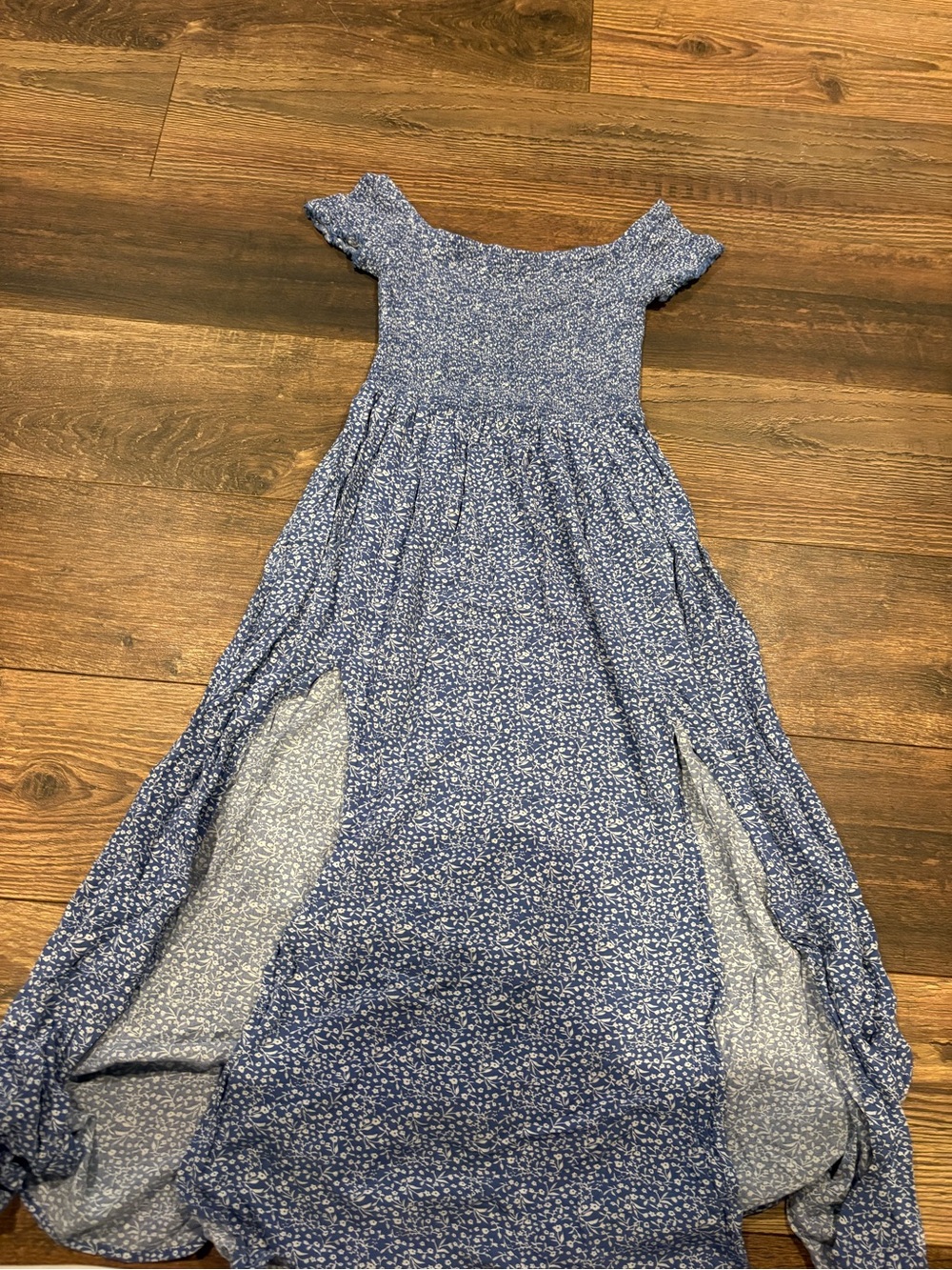 Girls Blue Floral High-Low Dress